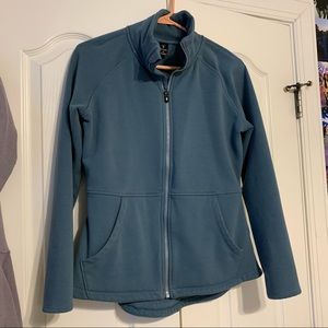 blue athleisure jacket